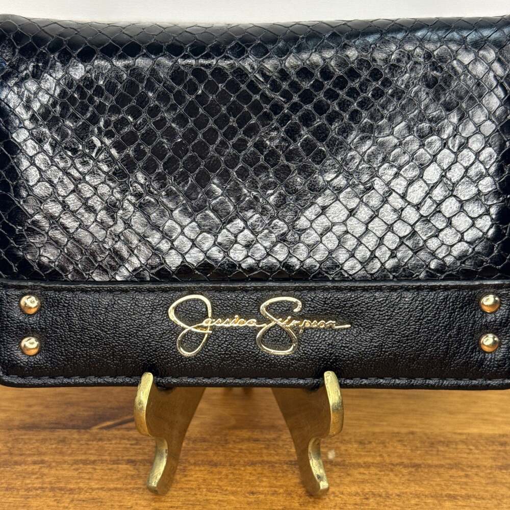 Jessica Simpson Python Print Small Wallet Keychain Black NWOT - Picture 10 of 16